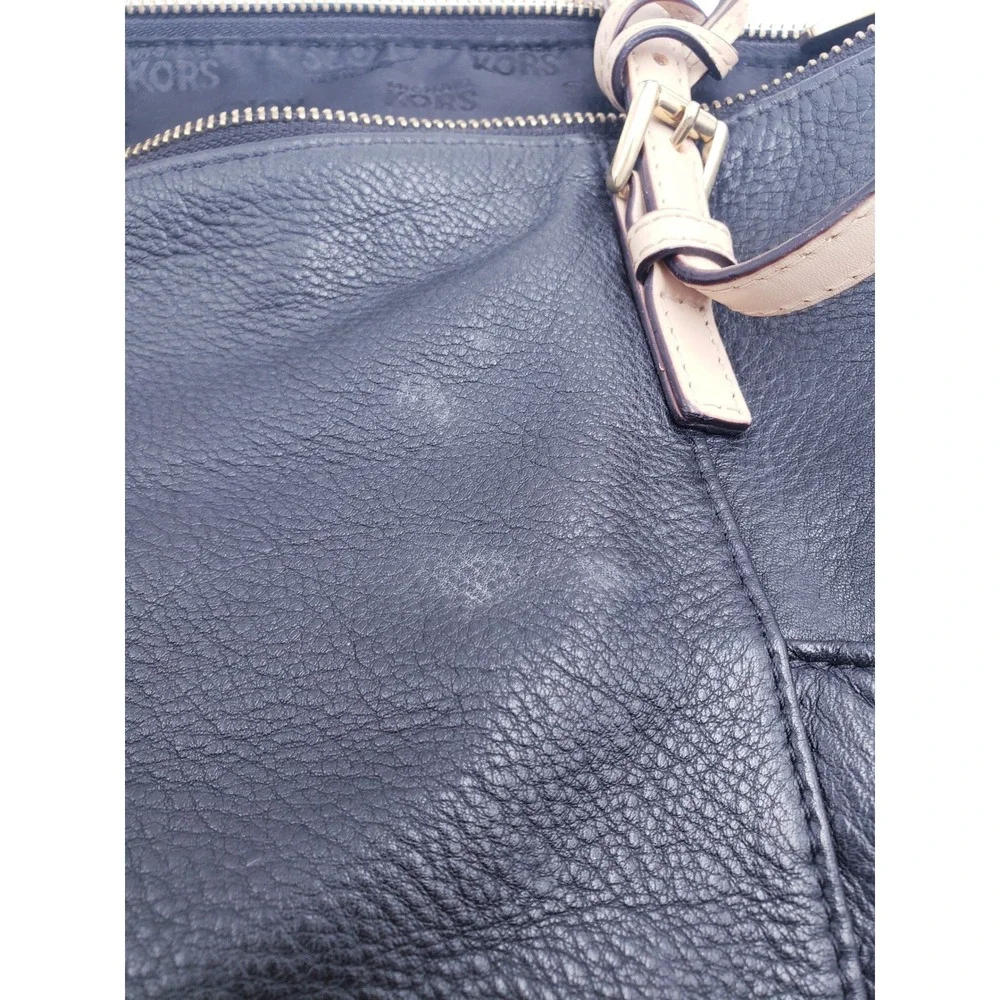 Michael Kors Tote Bag Black Leather Gold Hardware Satchel Purse Large